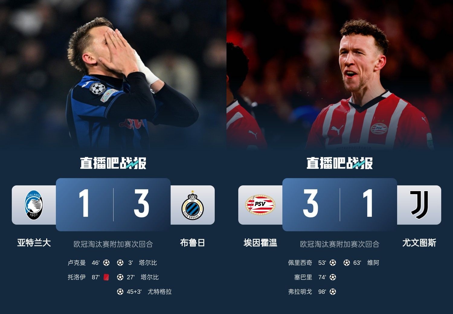 真是意甲拉垮？PSV淘汰尤文后3連敗，布魯日爆冷真藍(lán)黑后1勝難求